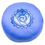 Meditatiekussen 5e chakra Vishuddha geborduurd -- 33x17 cm