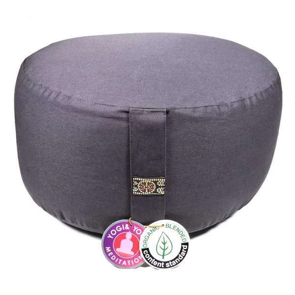 Meditatiekussen antraciet extra hoog BIO -- 3200 g; 36x22 cm