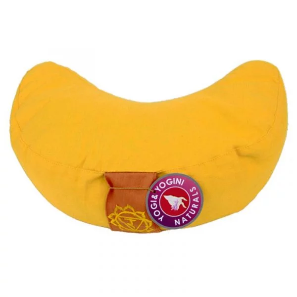 Meditatiekussen geel 3 chakra halve maan -- 1300 g; 33x13 cm