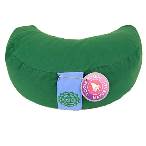 Meditatiekussen groen 4chakra halve maan -- 1300 g; 33x13 cm