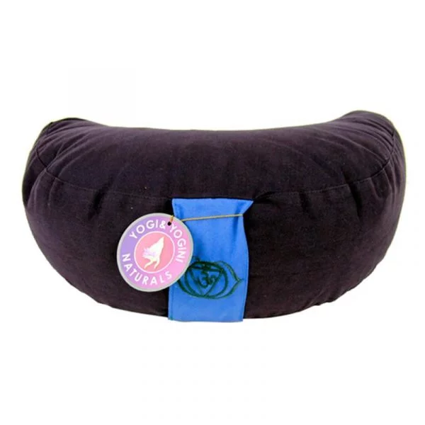 Meditatiekussen indigo 6 chakra halve maan -- 1300g;33x13 cm