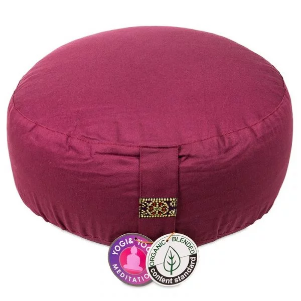 Meditatiekussen licht aubergine bio katoen -- 33x17 cm