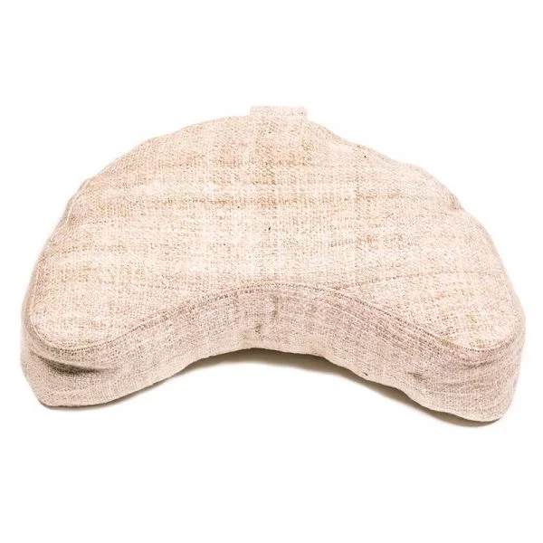 Meditatiekussen naturel hennep halve maan -- 33x13 cm