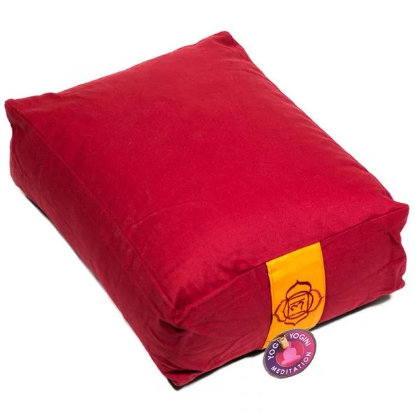 Meditatiekussen rood 1e chakra -- 38x28x15 cm
