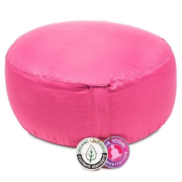 Meditatiekussen roze bio katoen -- 33x17 cm