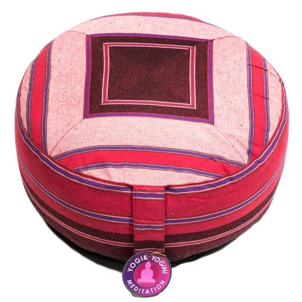 Meditatiekussen roze/rood patroon multi -- 33x17 cm