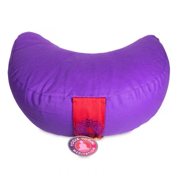 Meditatiekussen violet 7chakra halve maan -- 1300 g; 33x13 c