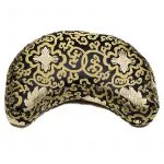 Meditatiekussen zwart goudbrokaat halve maan -- 1300 g; 33x1