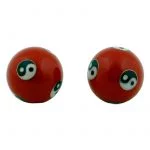 Meridiaankogels Yin Yang rood -- 3.5 cm