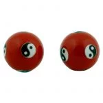 Meridiaankogels Yin Yang rood -- 4 cm