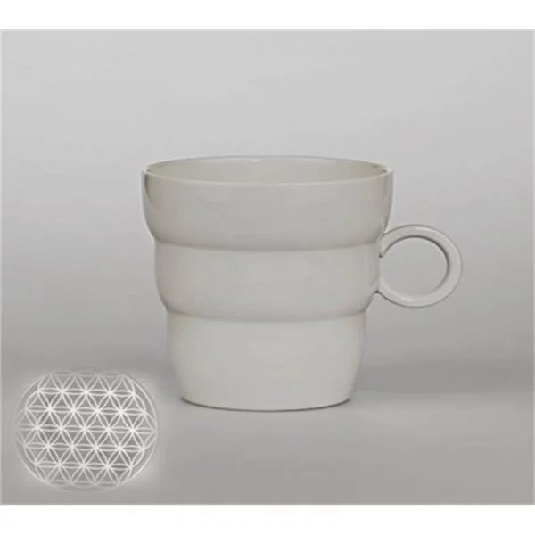 Mok Shinno met Bloem des Levens zilvergrijs -- 300 ml