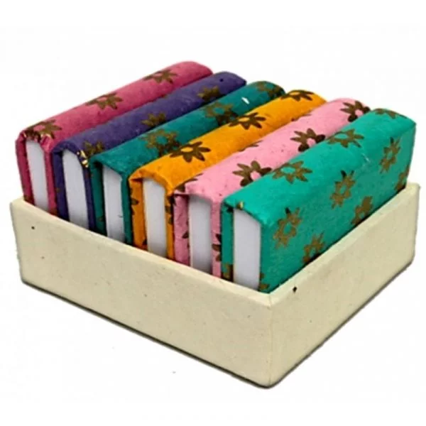 Notitieboekje SET in handgemaakt doosje -- 5x7 cm