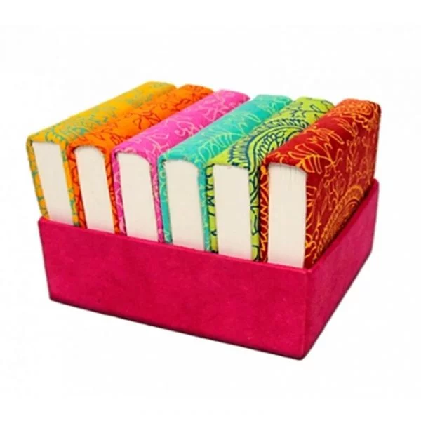 Notitieboekje SET in handgemaakt doosje -- 8x10 cm