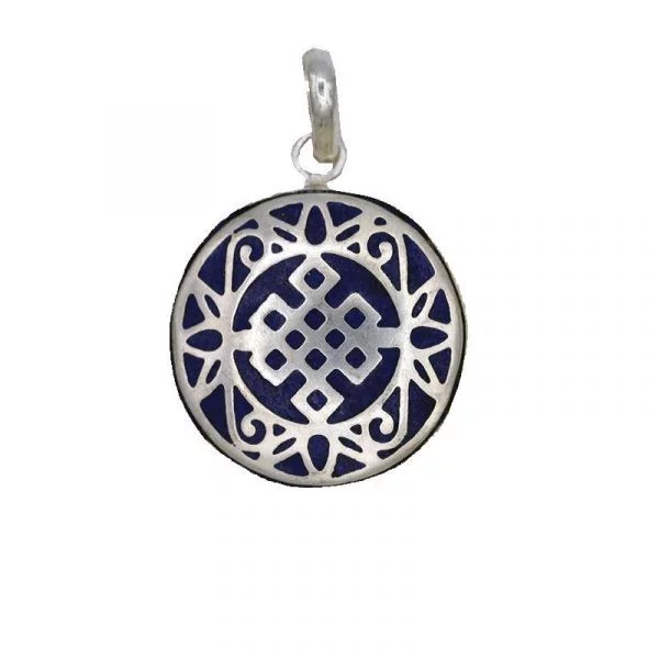 Oneindige knoop hanger blauw -- 3 cm