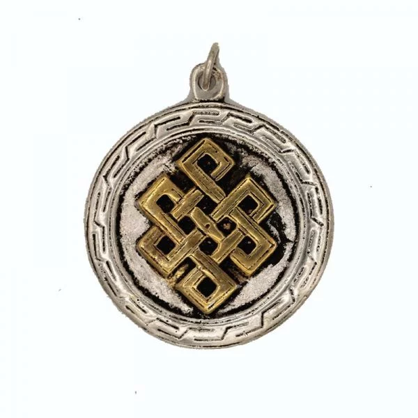 Oneindige knoop hanger witmetaal -- 3.9 cm