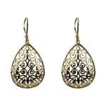 Oorbellen messing druppelvorm goudkleurig -- 3 cm