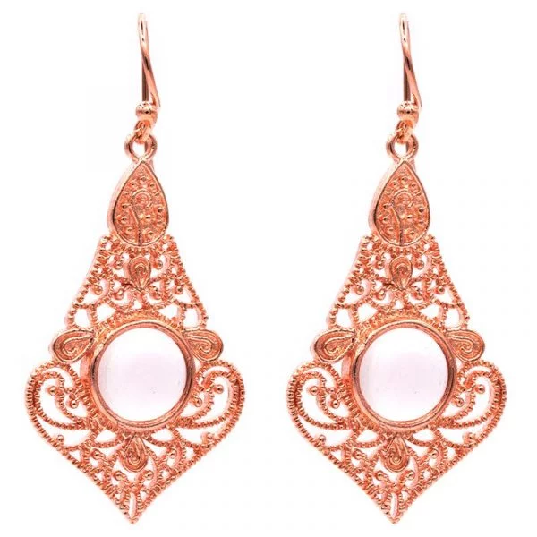 Oorbellen met bergkristal -- 4x2.5 cm