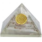 Orgoniet Piramide seleniet bloem des levens -- 7.5x7.5x6 cm