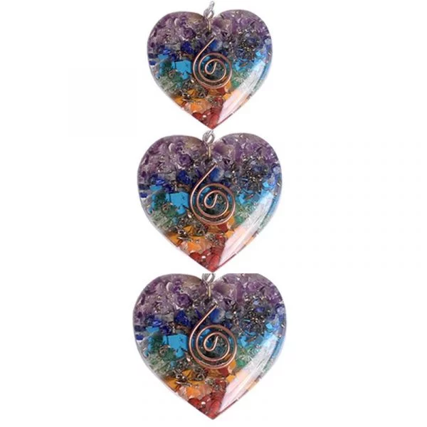 Orgoniet hanger hartvormig in meerdere kleuren -- 4x4.2 cm