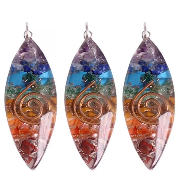 Orgoniet ovaalvormige hanger meerkleurig -- 5 cm