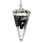 Orgoniet pendel shungiet facet geslepen -- 11 g; 4 cm