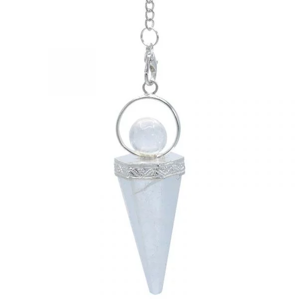 Pendel Godin bergkristal punt & bolvorm -- 5 cm