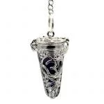 Pendel OHM verzilverd 7 chakra halfedelstenen -- 3.5x1.7 cm