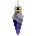 Pendel amethist facet geslepen spitse punt + kraal -- 5.1 cm