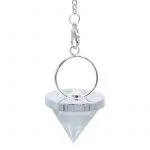Pendel bergkristal kegelvorm met maansteen -- 3.2 cm
