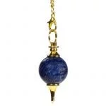 Pendel gepolijste Lapis Lazuli & goudkleurig metaal -- 15 g