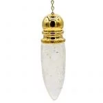 Pendel messing verguld-met bergkristal kamer -- 20 g; 5.3 cm