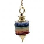 Pendel met ringen chakrakleuren groot -- 16 g; 4x1.8 cm