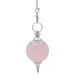 Pendel rozenkwarts bol & chakraketting -- 24 g; 4.5 cm