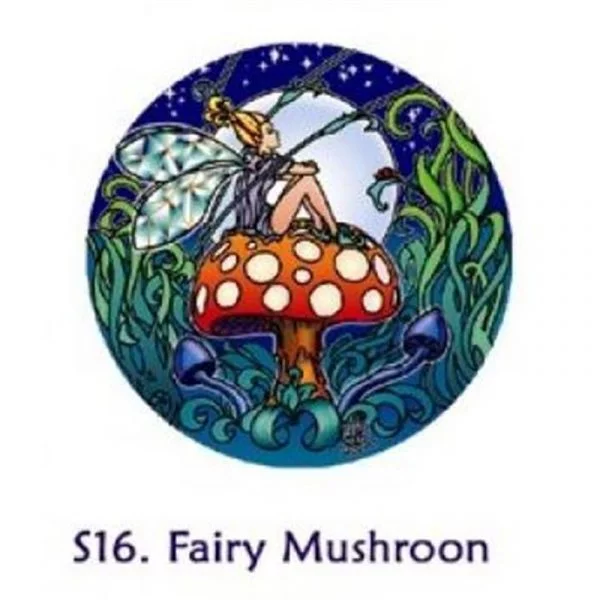 Raamsticker Elfje op Paddenstoel -- 10.5 cm