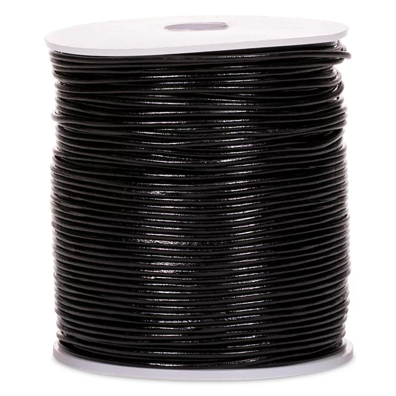Rundleer-koord-zwart-100-meter-0.15-cm Rundleer koord zwart 100 meter -- 0.15 cm