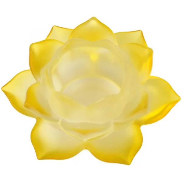 Sfeerlicht Lotus glas geel -- 5.5x12 cm