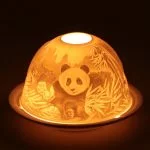 Sfeerlicht Porselein Panda's -- 300g;11.5x7.8cm