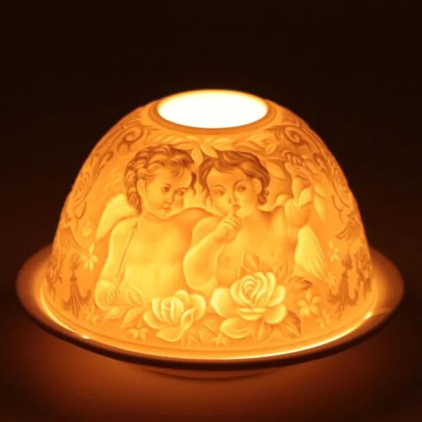 Sfeerlicht porselein Whispering Angels -- 11.5x7.8 cm