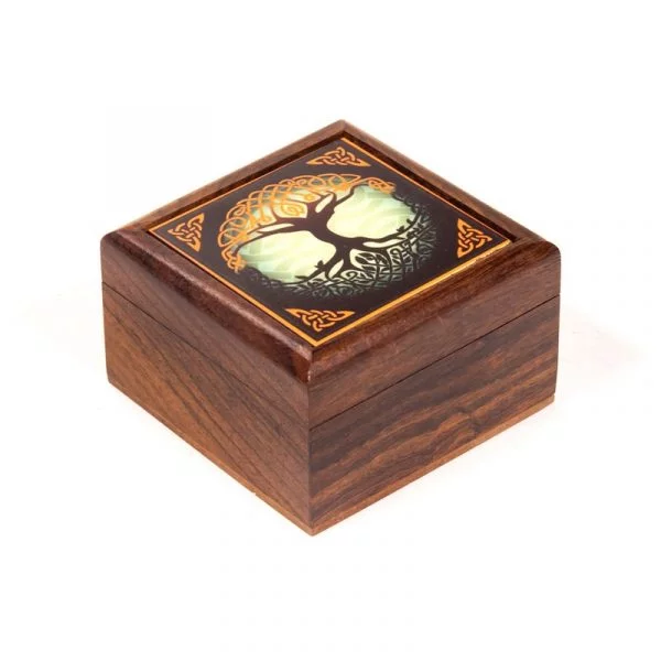Sieradendoosje boom des levens  -- 6.5x6.5x3.5 cm