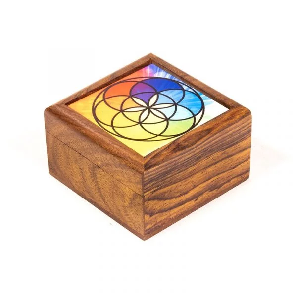 Sieradendoosje seed of life -- 6.5x6.5x3.5 cm