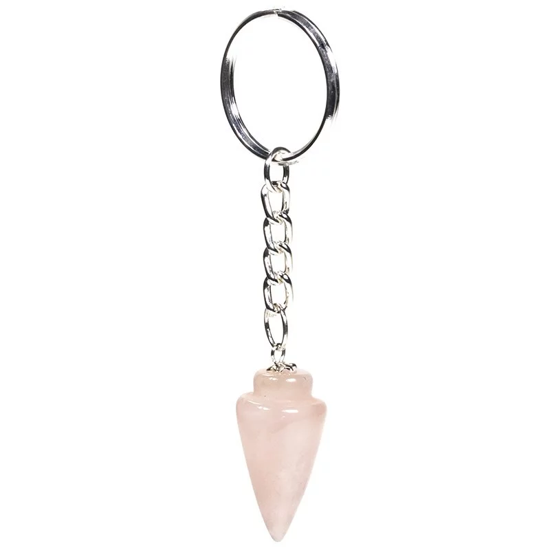 Sleutelhanger-pendel-rozenkwarts-10-cm Sleutelhanger pendel rozenkwarts -- 10 cm