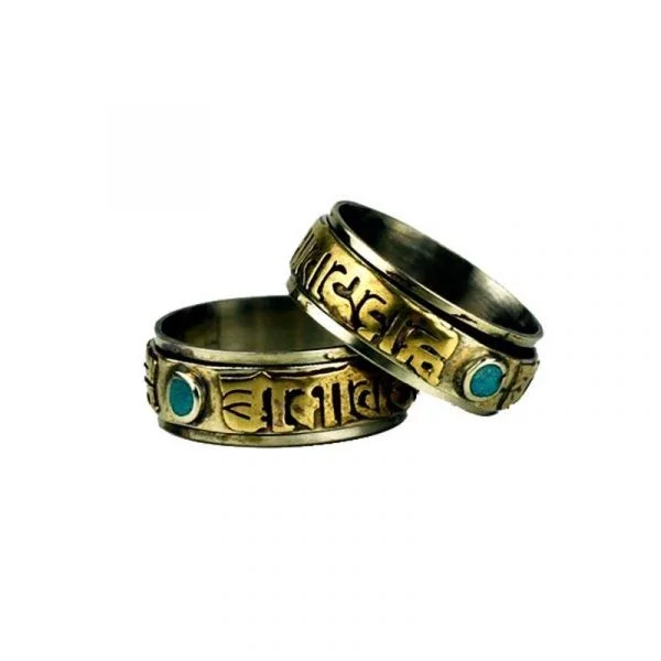 Spinning ring Om Mani Padme Hum maat 12