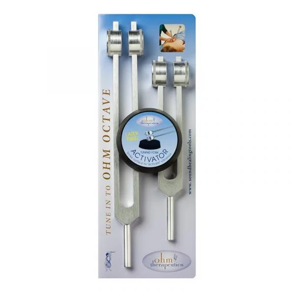 Stemvorken SET OHM octaaf met activator -- 25.5x4 & 19x4 cm