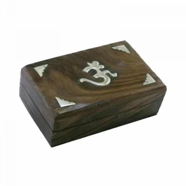 Tarotdoos hout OHM -- 15x10x4 cm