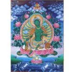 Thangka reproductie Groene Tara -- 100x60 cm