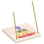 Wierookbrander zandsteen 7 chakra's -- 10x10 cm