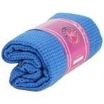 Yoga handdoek siliconen antislip blauw -- 500 g; 183x65 cm