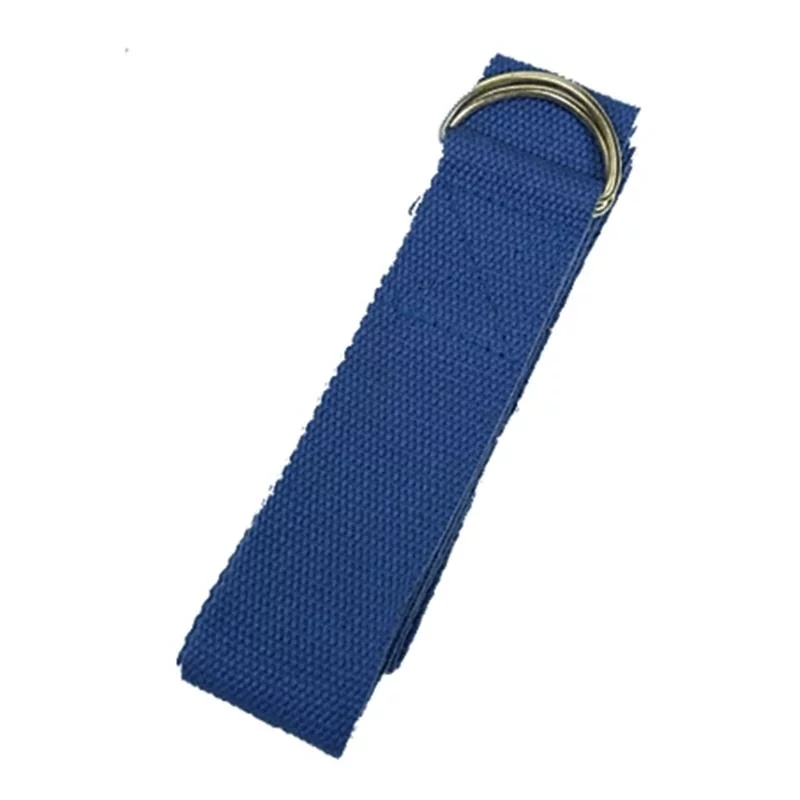 Yoga-riem-D-ring-blauw-katoen-250x3-cm Yoga riem D-ring blauw katoen -- 250x3 cm