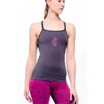 Yoga top Ananda bamboe naadloos donkergrijs S-M