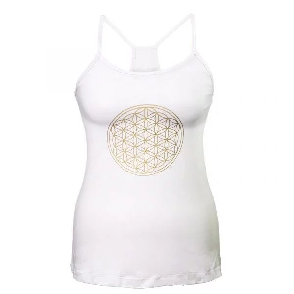 Yoga top 'Bloem des Levens' wit M